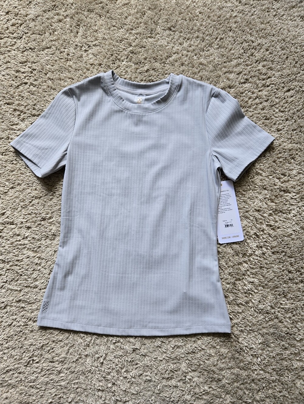 Rhone Modern Ribbed Tee Womens XS Gray Mist Short Sleeve